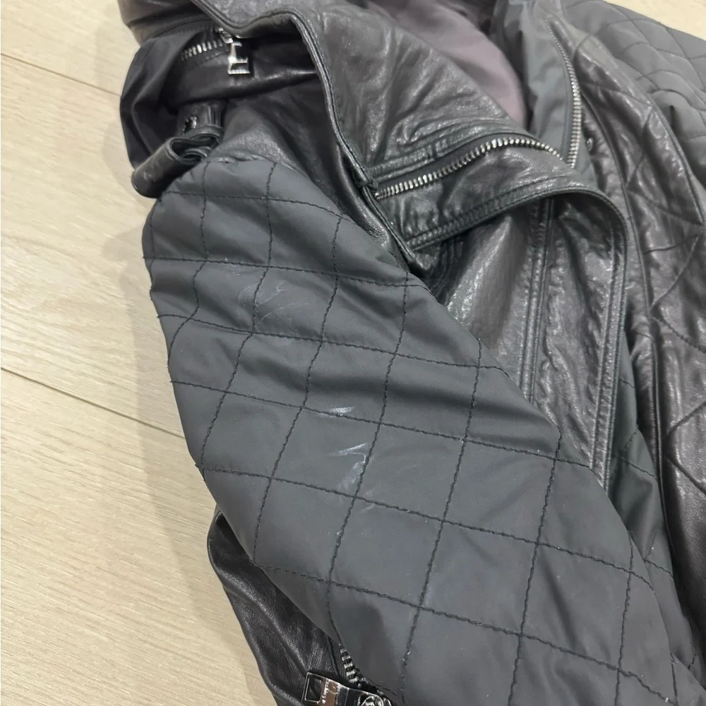 Ashley B Hooded Leather Moto Jacket - Picture 9 of 13